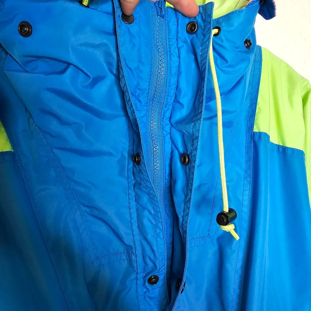 Vintage 90' Columbia Colorblock Neon Jacket Male's Size XL - Picture 8 of 13